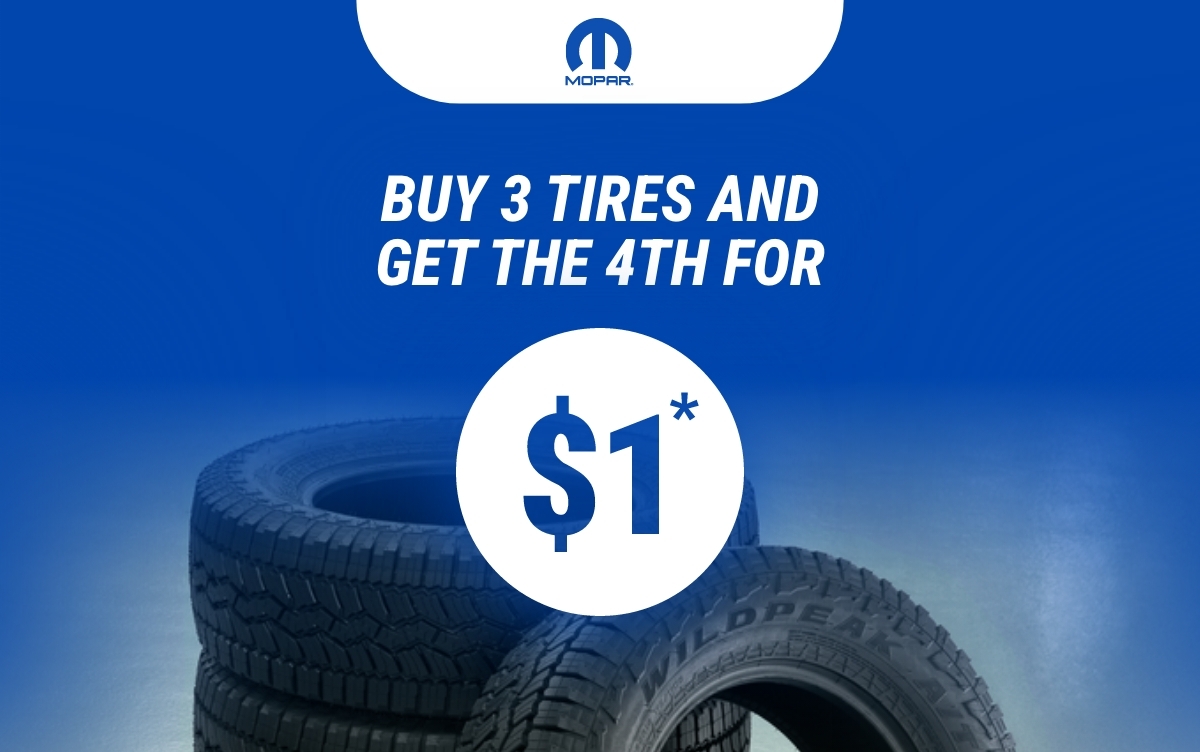 Buy 3 Tires, Get The 4th For $1