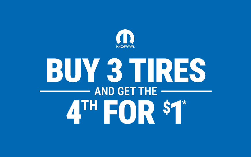 Buy 3 Tires, and Get The 4th For $1